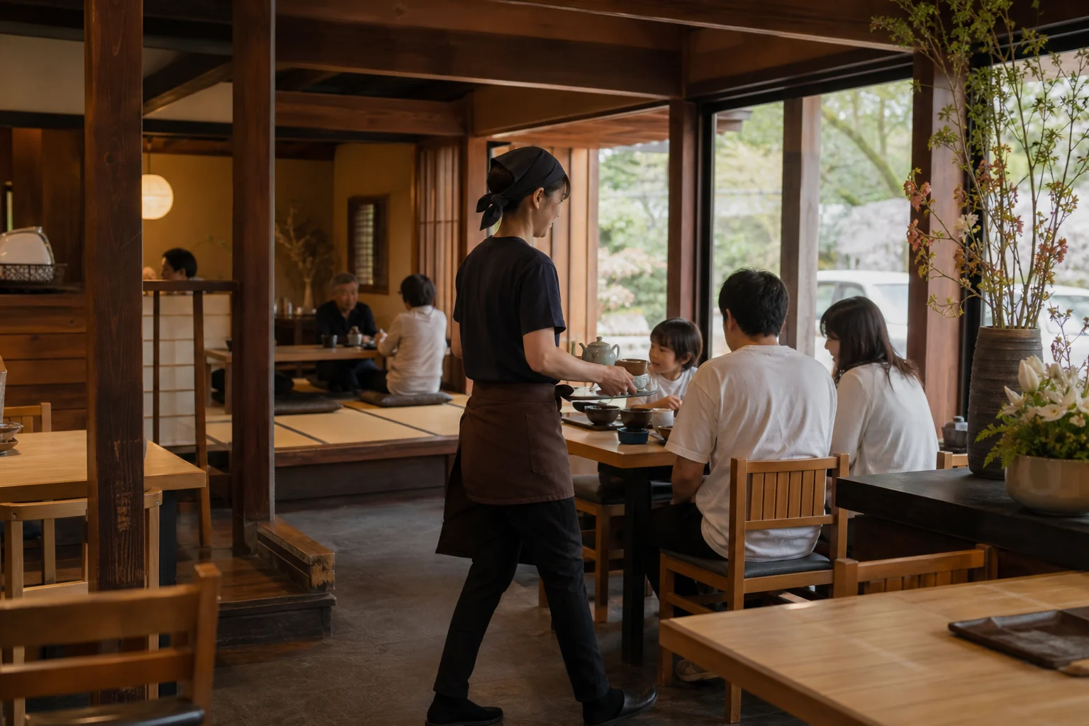 家族や集まりに利用できる店内の座敷